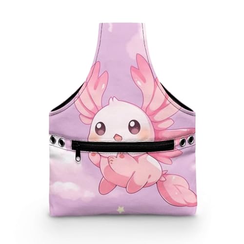 Image of Axolotl Yarn Bags for Crocheting Portable Knitting Bag Pink Yarn Storage Organzier Holding Knitting Needles,Small