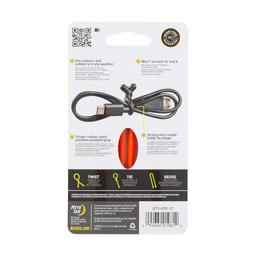 Abraçadeira original Nite Ize GT3-4PK-31, 7,6 cm, laranja, pacote com 4