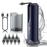 Lebbtl Ear Wax Removal - Electric Ear Irrigation Flushing System, Water Powered Ear Cleaner with 4 Pressure Modes, Safe and Effective Ear Cleaning Tool, Water Resistant USB Rechargeable (Blue)