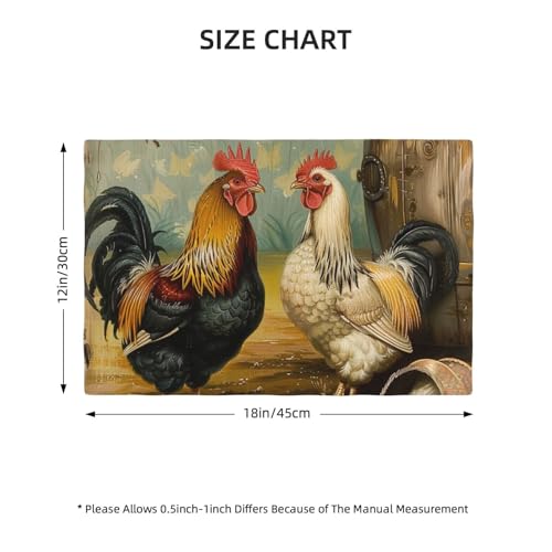 Set de table poule protège table contre chaleur et rayures vaisselle lot de 6