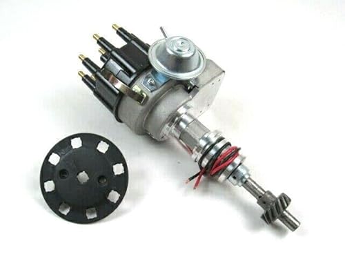 Compatible with Ford 351C 351M 400 460 RTR Ignition Distributor w/Vacuum Black Compatible with Cap D33144BK