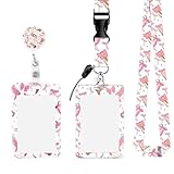 Porta Tarjetas con Lanyard y Carrete Retráctil, Tarjetero ID Desmontable para Profesores, Estudiantes, Enfermeras, Oficina, Tarjetas de Transporte, Llaves y Carné