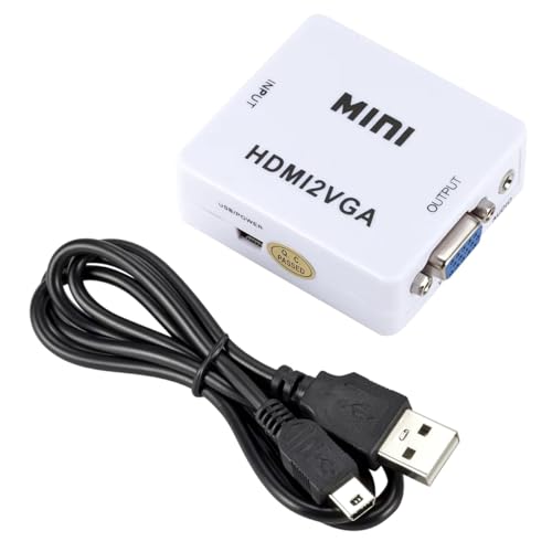 Image of Mini HDMI to VGA HDMI2VGA Adapter Full HD1080P HDMI to VGA Audio HD HDTV Video for PC Laptop Converter (HDMI to VGA)