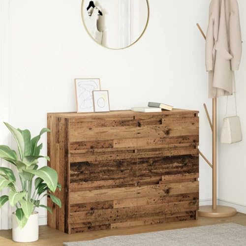 Yunovire Aparador con aspecto de madera envejecida, 100 x 35 x 76 cm, material de madera, cómoda para salón, pasillo, cocina, comedor, espacio de almacenamiento muebles