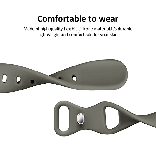 Image of Thin Slim Band Compatible with Apple Watch 38mm 40mm 41mm 42mm 44mm 45mm 46mm 49mm, Replacement Silicone Sport Strap for iWatch Series 11 /10 /9 /8 /7 /6 /5 /4 /3 /2 /1 Ultra SE Women Men, Khaki