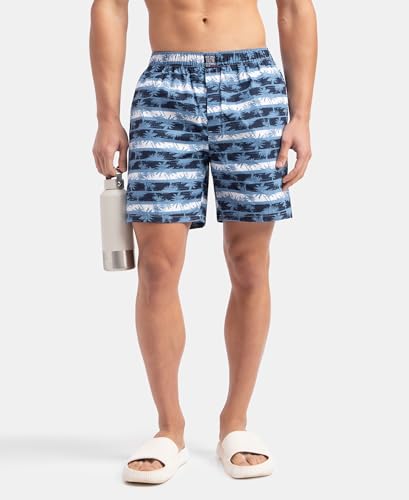 Image of Jockey US57 Men Super Combed Mercerized Cotton Woven Printed Boxer Shorts with Side Pockets (Prints May Vary)