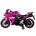 WEEROCK Kids Electric Motorcycle with Trainning Wheels for 3-8 Years(43-59in), Boys Girls Ride on Electric Motorbike, Light Wheels Hand Drive for Child Motorized Toys Gift, Pink