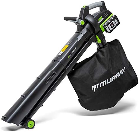 Murray IQ18LBVK Dual 18V (36V) Li-Ion Cordless Leaf Blower Vacuum Kit, Powered by Briggs & Stratton, 247 km/h Air Velocity Brushless Motor, 45L bag, Incl. 2x5.0Ah Batteries & Charger 5 Years Warranty