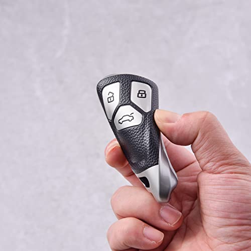 Image of ELOHEI for Audi Key Fob Cover, Premium Soft TPU 360 Degree Full Protection Key Case Accessories Compatible with Audi A4 Q7 Q5 TT A3 A6 SQ5 R8 S5 Smart Key(Leather Silver)