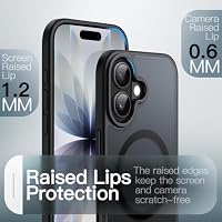 JETech Matte Magnetische Hülle für iPhone 17, Schwarz – Ansicht 6