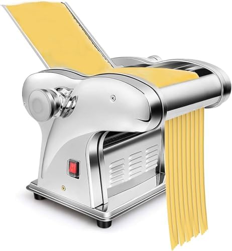 220V Commercial Pasta Maker, 135W Automatic Noodle Machine, Stainless Steel Dough Roller & Cutter, Multifunctional Pasta Maker with 3 Blades for Dumplings & Wontons