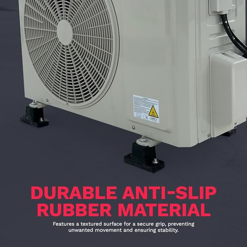 DuctlessAire Rubber Vibration Isolation Mounts - Anti Shaking Mount for Mini Air Conditioner, Air Compressor, Water Pump & More - Outdoor Mini Split Condensing Unit Vibration Isolator (Set of 4)