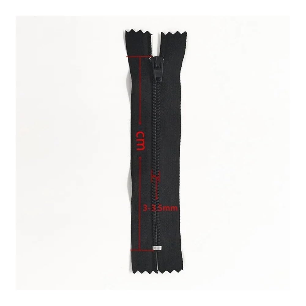 ERQIAO 10 cremalleras cerradas de nailon 3# de 7,5 cm a 60 cm, adecuadas para ropa, 20 colores (dorado, 40 cm, 10 unidades)