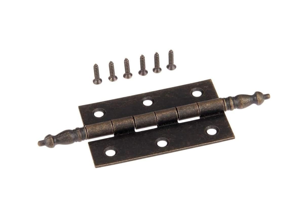 5" Antique Bronze Cabinet Hinges for Vintage Wooden Box, Toolbox & Cupboard – 127x76mm