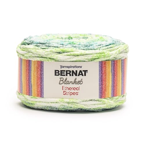 Image of Bernat Blanket Ethereal Stripes Forest Walk Yarn - 2 Pack of 300g /10.5oz - 100% Polyester - #6 Super Bulky - 220 Yards - Knitting /Crochet