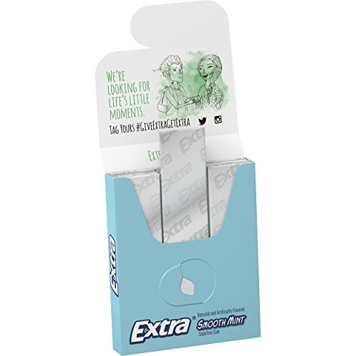 Image of EXTRA Gum Smooth Mint Gum Sugar Free Chewing Gum Individually Wrapped Mint Gum Bulk Pack, 15 Stick (Pack of 120)