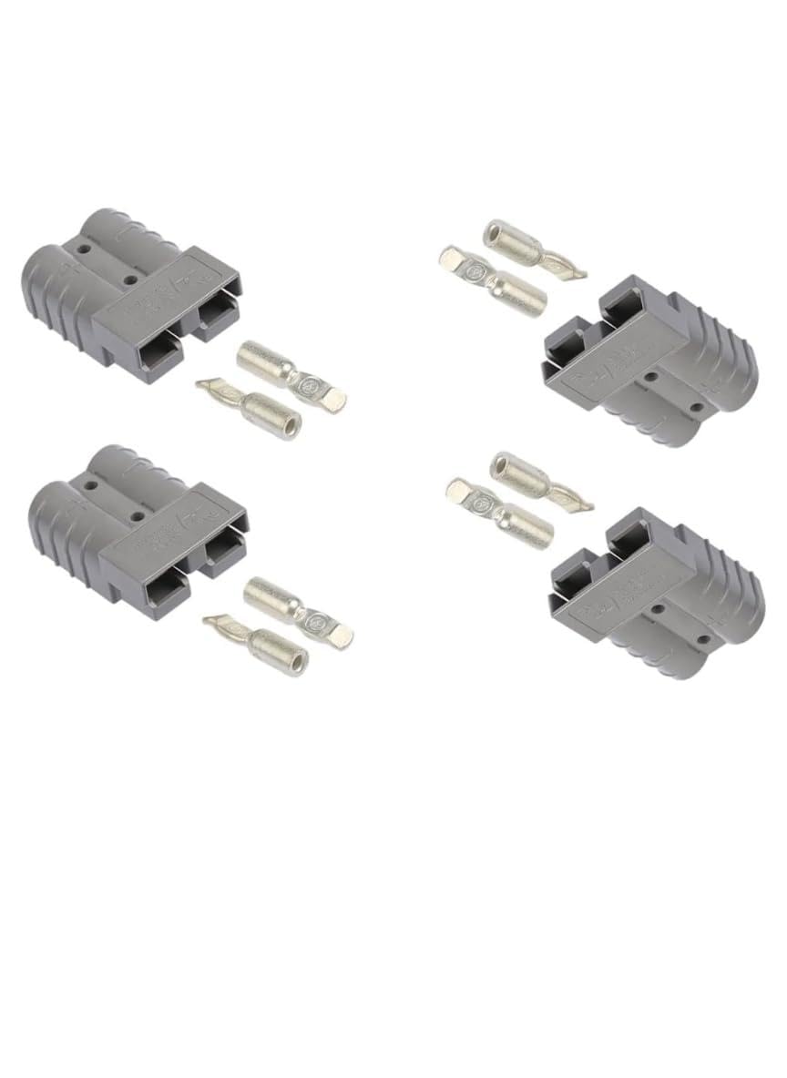 METAPOD SB-50 Anderson Style Battery Connector 50A 600V 2 Male & 2 Female Quick Disconnect Power Plug with Silver Plated Terminals for E-Rikshaw, Solar Battery Charging (Multicolour) (Gray)-image-37