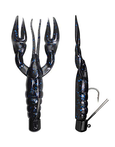 Lunkerhunt Finesse Craw Craw Pré-Rigged Fleck Noir/Bleu 7,62 cm Cover