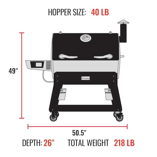 recteq Pellet Grill Smoker - Flagship 1600, Wood Pellet Smoker, BBQ, Wi-Fi Smart Grill, 1600 Sq. In. Cook Space, 40 lbs Hopper, Grilling Basics Bundle