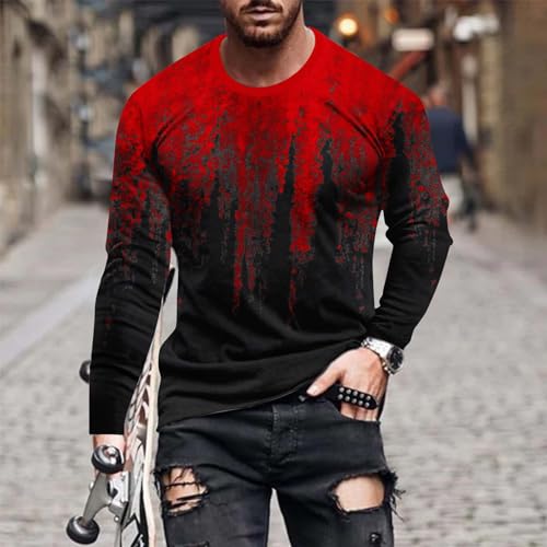 Muscularfit Mens Long Sleeve Shirts Casual Gradient Color Loose Pullover Graphic Tee Shirts Fall Fashion Athletic Sweatshirts2