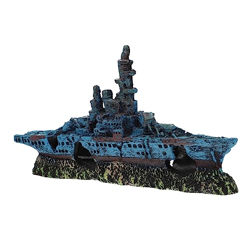 PENIKOKO 水槽用?真船装飾 製沈没船飾り 水族館や魚槽の装飾用 色褪せない