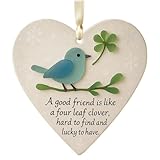 de amistad – Colgante de amistad en forma de corazón de acrílico con colgante de trébol, regalo de recuerdo transparente | decorativo colgante para sala de estar, dormitorio, baile