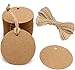 G2PLUS 100PCS Étiquettes en Papier Kraft Étiquette Cadeaux-Étiquette Ronde 5.5x5.5cm Kraft Étiquettes Étiquettes de Mariage avec Ficelle pour Dragees Noël Anniversaire Communion (Marron)