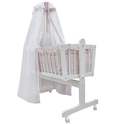VitaliSpa Babybett mit Rollen - Beige 100x77x54 cm aus Holz - Kinderbett...
