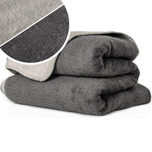 ANRO Kuscheldecke Tagesdecke Baumwoll-Mischgewebe Wohndecke Sofaüberwurf Couch Decke Sofadecke Wohnzimmerdecke Bettüberwurf Grau-Anthrazit 130x160cm