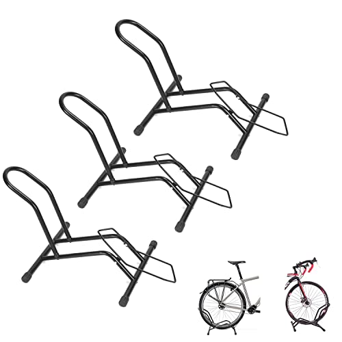 Herrselsam Professional Porte-vélos autoportants, Lot de 3 Râtelier à vélo au sol 16 à 29 pouces, Convient pour toutes les roues avant ou arrière, Idéal pour Votre Garage