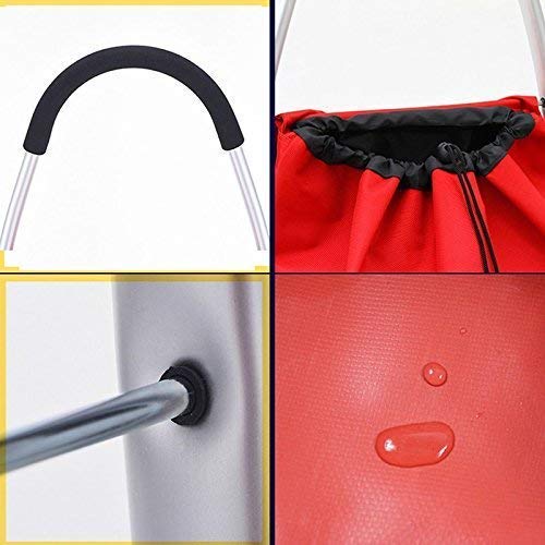 SENWEI Multifunktions-Einkaufstrolley, leicht, Aluminium, faltbar, klein, für Reisen, Zugstange, Auto-Aufbewahrung… – Bild 6