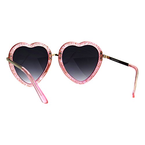 PASTL Glittery Heart Shape Sunglasses Sparkly Love Fashion Womens Shades UV 4003