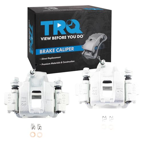 Image of TRQ Rear Brake Caliper Set 2 Piece Zinc Coated Brackets Hardware for 2003-2009 Toyota 4Runner 2007-2014 FJ Cruiser