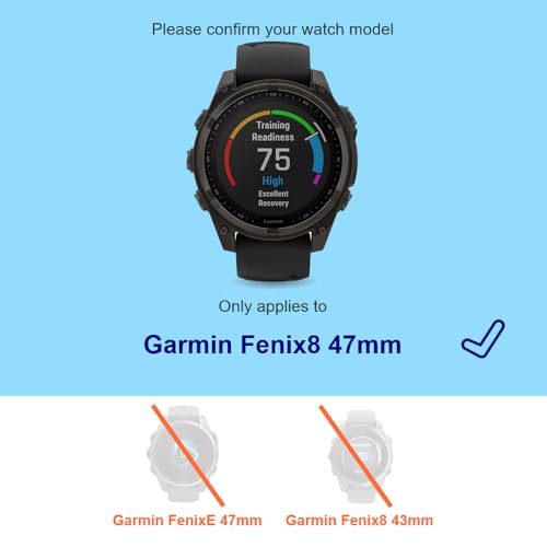 Image of iDaPro 4+4 Pack Screen Protector for Garmin Fenix 8 AMOLED 47mm (Diameter 39.5mm) - 9H, Anti-Fingerprint, Anti-Scratch, Bubble-Free, Includes Silicone Anti-Dust Plug