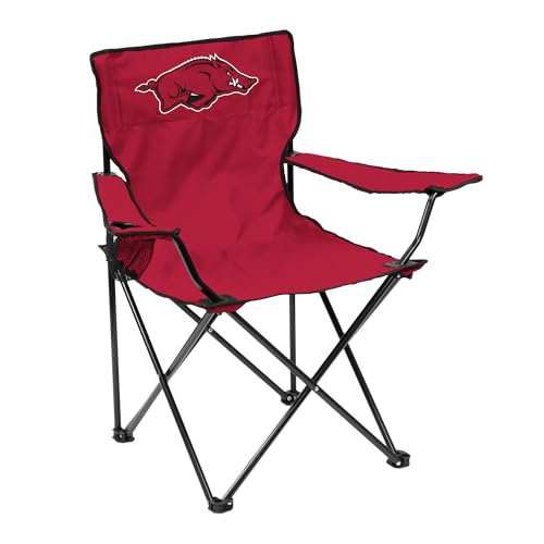 Logo Brands NCAA Arkansas Razorbacks Quad Chair, Unisex Adult Chair with One Cup Holder, Team Color, One Size