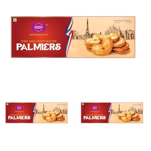 Image of Karachi Bakery Palmiers, 100g | Crunchy | Tea Time Snack | French Snack | Tasty Snack (Pack of 3)