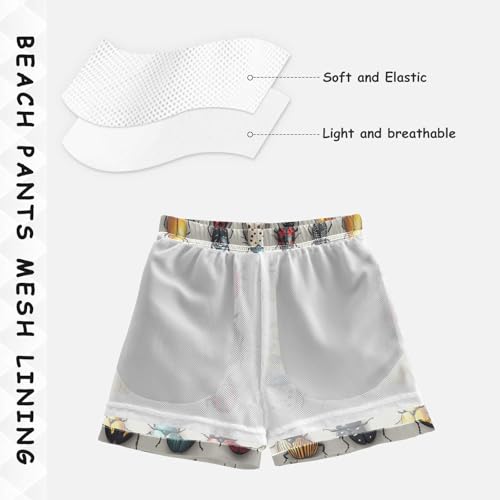 Pigsaly Boys Swim Trunks Cartoon Style Ladybug Boys Board Shorts Swimsuit Swimwear Summer Bathing Suit 5T Multicolor4