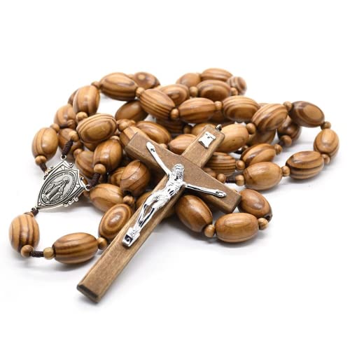 Rosario de pared YITANA para crear un altar de oración con madera natural en casa