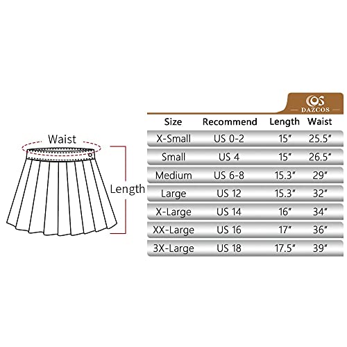 Dazcos Us Size Plaid Skirt For Women With Shorts High Waist Japan Schoolgirl Uniform Skort #TOP1