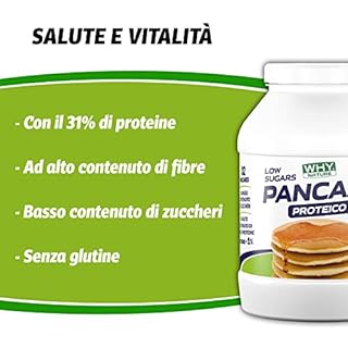 WHY NATURE LOW SUGAR PANCAKE PROTEICO - Pancake Proteici - Preparato Per Pancake Con Farina Di Fiocchi Di Avena - Gusto Neutro - 800 gr