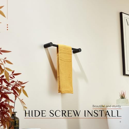 Image of KOKOSIRI Towel Bars Matte Black 12-Inch Hand Towel Holder for Bathroom Wall Rack T-304 Stainless Steel Bathroom Accessories Wall Mounted, B4007BK-L12