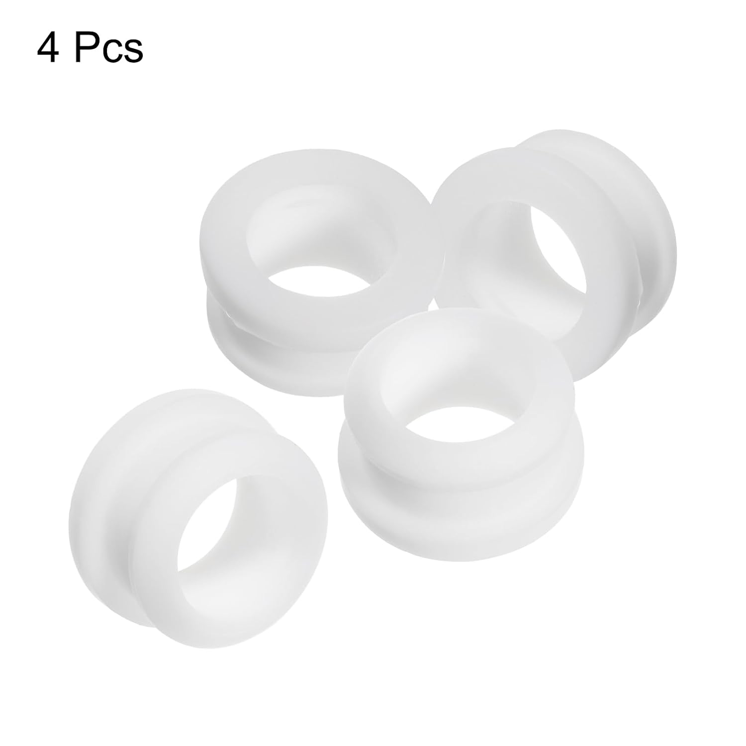 MECCANIXITY 4Pcs Snap Rubber Grommet Hole Plug Mount Dia 17mm ID 13mm H 12mm Seal Anti-Scratch for Electrical Box Cable Pipe White