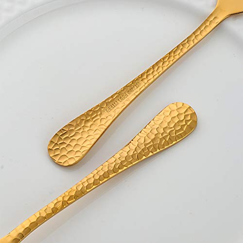 image for Salad Fork 7.5-Inch Dessert Stainless Steel Forks Hammered Surface, BU