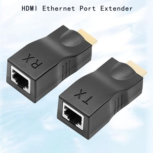 IYUANEPRO Adapter przedłużacza HDMI na Ethernet, konwerter kabli sieciowych RJ45, kompatybilny z 4K