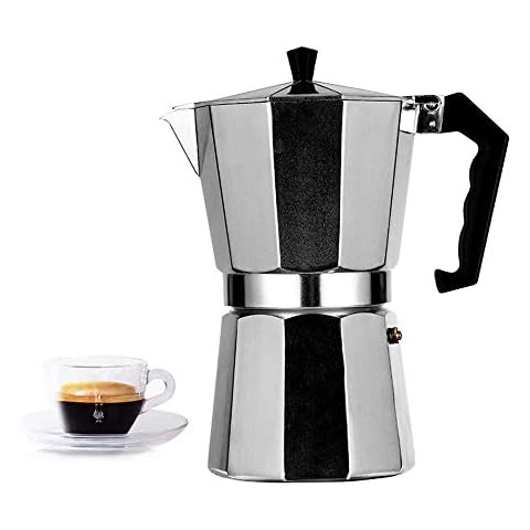 L7HWDP Stovetop Espresso Maker 3 Cup Moka Pot, Full Body Espresso,Classic Italian Style Espresso Cup,Easy to Operate & Quick Cleanup Pot Cover