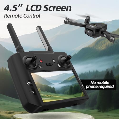GPS Drone with EIS 4K Camera, 4.5" FPV Screen, 5GHz Transmission Foldable Drone with Brushless Motor, Auto Return Follow Me & 32G SD Card, Gesture Control, Al Track&Orbit Mode for Adults/Kids/Beginners - Image 3