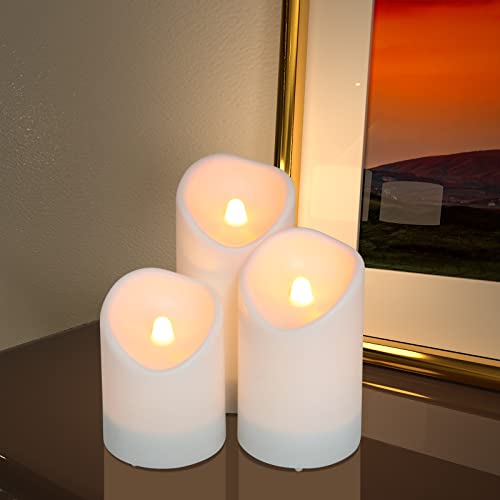 Soulbay Solar Candles Outdoor Waterproof, 4" 5" 6" Usb Rechargeable Battery Flickering Solar Flameless Led Pillar Candles Dusk To Dawn Lights For Lanterns, Indoor, Windows, Outdoor Decoration #TOP4