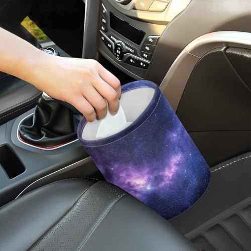 Image of Portable Car Garbage Bin Galaxy Reusable Collapsible Hanging Portable Dustbin Bin Waterproof Waste Basket Car Accessories Interior for Car SUV Trucks Universal