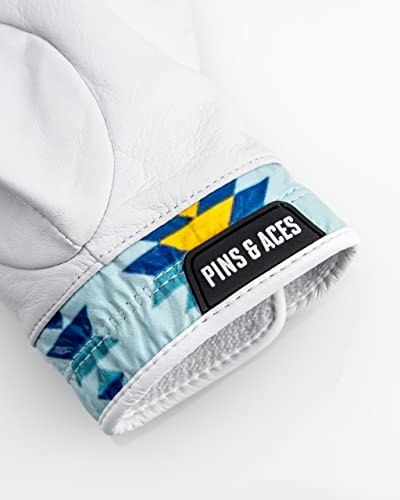 Pins & Aces - Southwest Sunset Golf Glove Design - Premium Aaa Cabretta Leather, Long-Lasting Durable Tour Glove For Men Or Women - Premium Leather Golf Glove Left & Right Hand - (Medium, Left) #TOP4