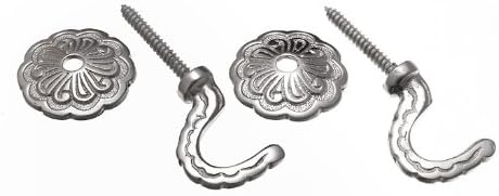 50 X Satin Chrome Rosette & Plate Curtain Holdbacks, 35mm - Set of 2